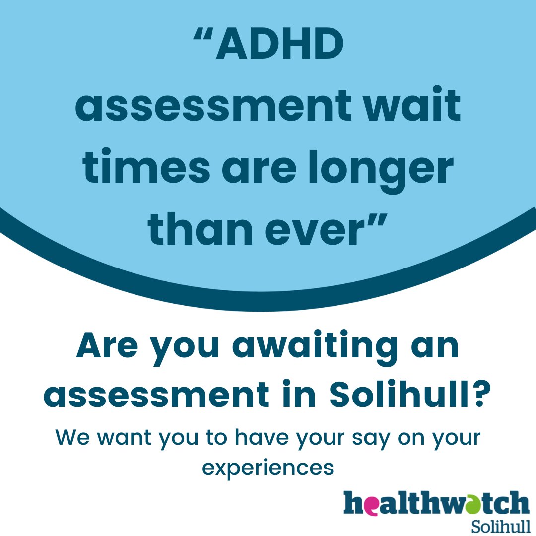 Are you awaiting an assessment in Solihull?
Have your experiences heard and represented by taking our short survey:
📷 smartsurvey.co.uk/s/FR6ERS/