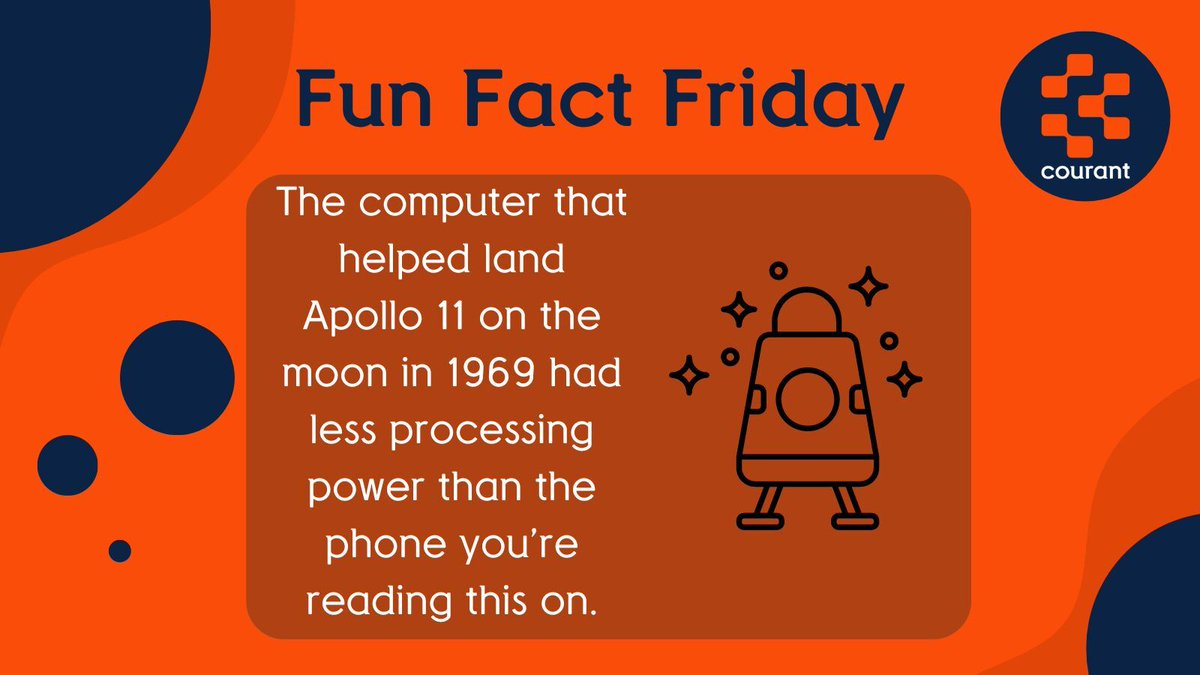 The computer that helped land Apollo 11 on the moon in 1969 had less processing power than the phone you’re reading this on.
#FunFactFriday