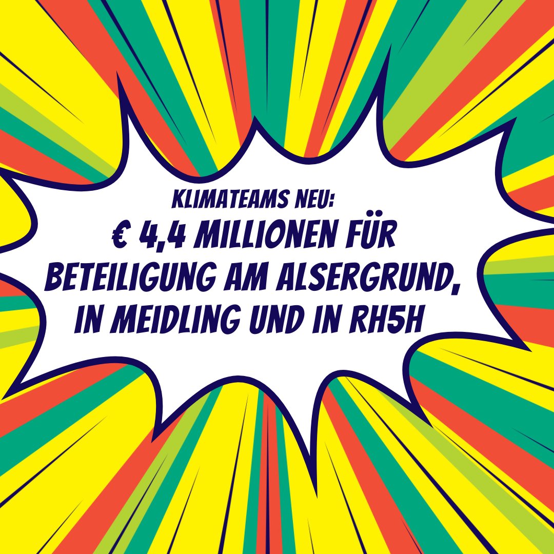 Stadtrat @ChairNoHorseKey verkündete heute die nächsten Bezirke mit #Klimateams: Auch am #Alsergrund, in #Meidling und #RH5H kann nun die Bevölkerung Ideen zur klimagerechten Umgestaltung einbringen. Diese werden in einem ko-kreativen Prozess mit Bezirk und Magistrat umgesetzt.