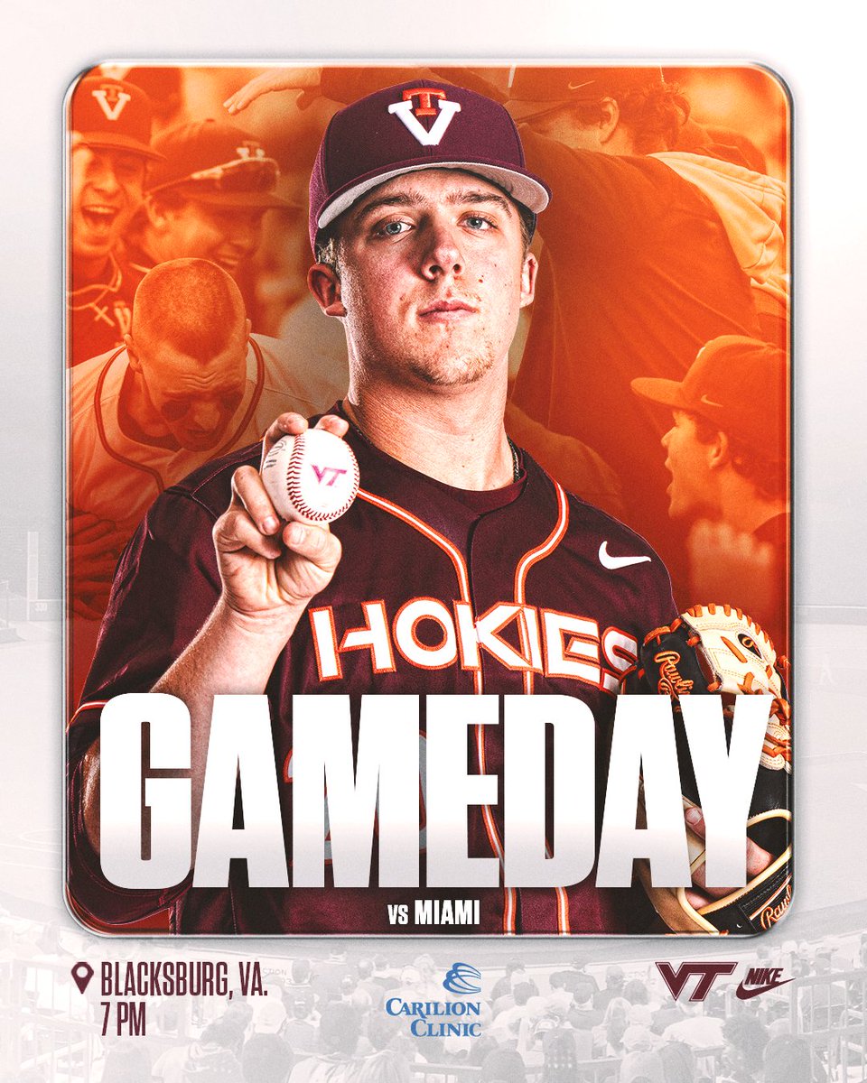 𝙂𝙧𝙖𝙙𝙪𝙖𝙩𝙞𝙤𝙣 𝙥𝙖𝙧𝙩𝙮 🎉 #Hokies 🦃 ⚾️ vs. Miami 🕖 7 p.m. 🏡 English Field 🔸 @CarilionClinic 📊 vthoki.es/BBLive 💻 t.ly/Ute7p (ACCNX) 🎙️ vthoki.es/NfItT (101.7 FM)