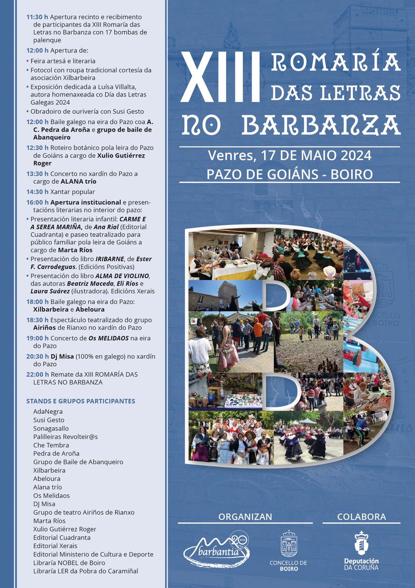 XIII Romaría das Letras no Barbanza 2024
<a href="/DACCultura/">Cultura Depu. Coruña</a> <a href="/ConcelloBoiro/">Concello de Boiro</a>