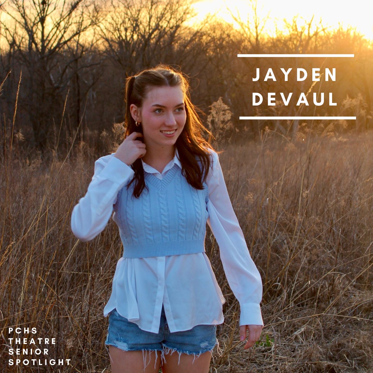 PCHS Theatre (@pchs_theatre) on Twitter photo PCHS SENIOR SPOTLIGHT: Jayden DeVaul🎉Jayden has been involved in theatre this year as a Stage Manager & actor in Pirate Performers. She will be attending William Jewell for Vocal Music Education. Congratulations Jayden! <a href="/PCHSAthletics1/">PIRATE ACTIVITIES</a> <a href="/PCHSHalls/">PCHS Halls</a> Senior Banner📸@JEllsworthPhoto PCHS SENIOR SPOTLIGHT: Jayden DeVaul🎉Jayden has been involved in theatre this year as a Stage Manager & actor in Pirate Performers. She will be attending William Jewell for Vocal Music Education. Congratulations Jayden! <a href="/PCHSAthletics1/">PIRATE ACTIVITIES</a> <a href="/PCHSHalls/">PCHS Halls</a> Senior Banner📸@JEllsworthPhoto