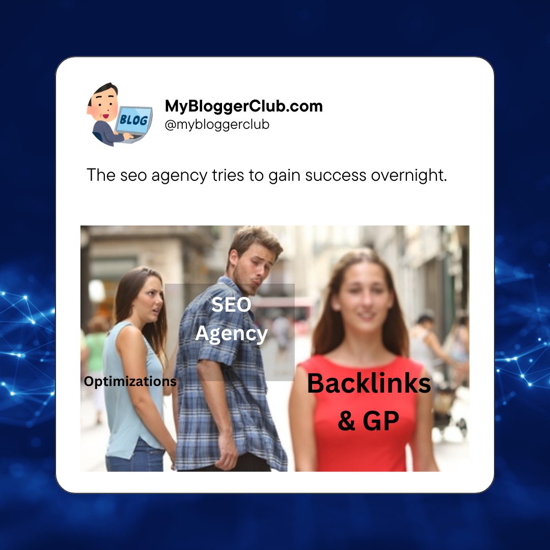 The SEO agency tries to gain success overnight.

#seo #guestpost #guestblogging #backlinks #linkbuilding #marketing