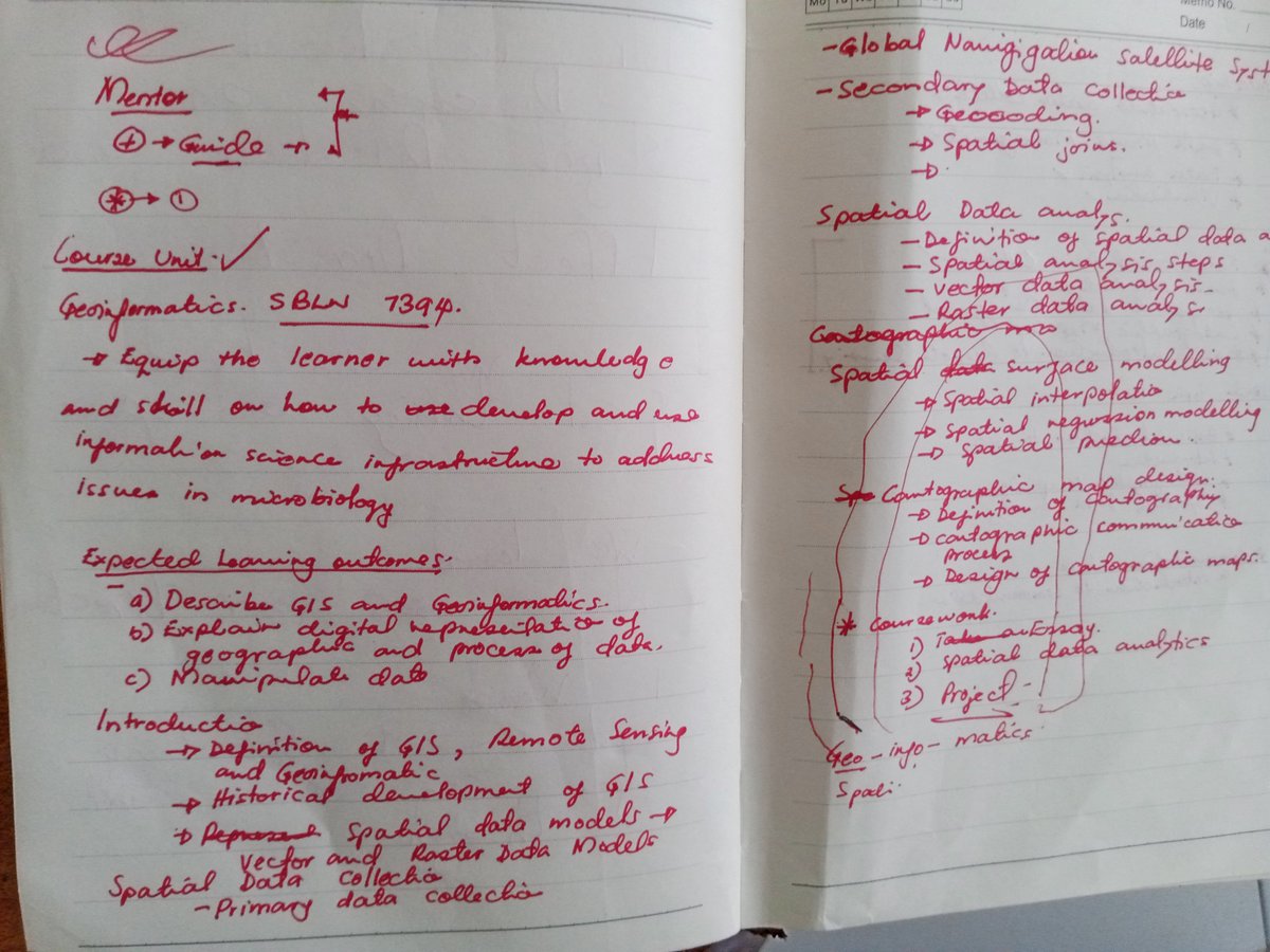 Oloofrank's tweet image. In the next week, I will begin teaching #geoinformatics to students pursuing a Masters in biotechnology and parasitology

The first step, of interpreting the syllabus is done. Let the journey begin.