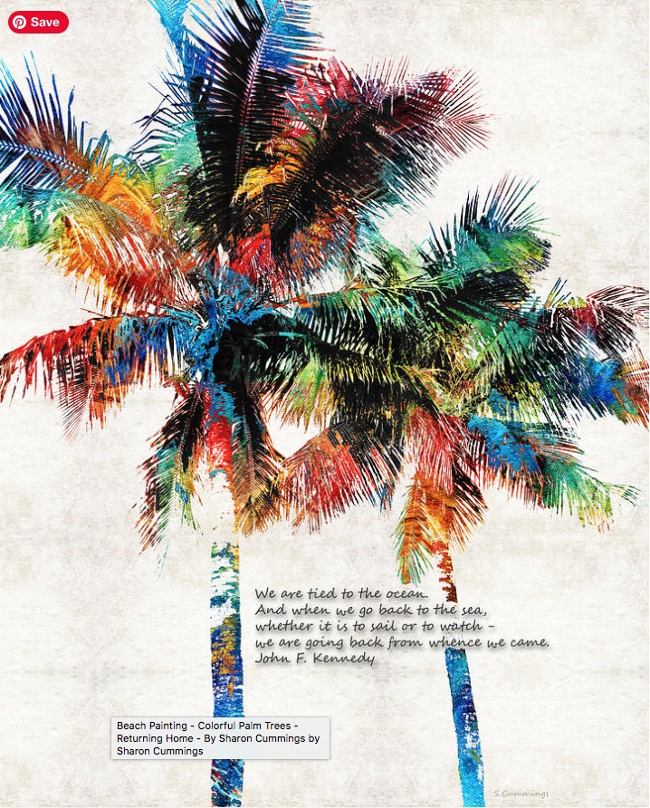Returning Home HERE:  fineartamerica.com/featured/color… #beach #beachday #beachlife #beachfun #palms #palmtrees #tree #coastal #sea #ocean #buyINTOART #colorful #art #FillThatEmptyWall