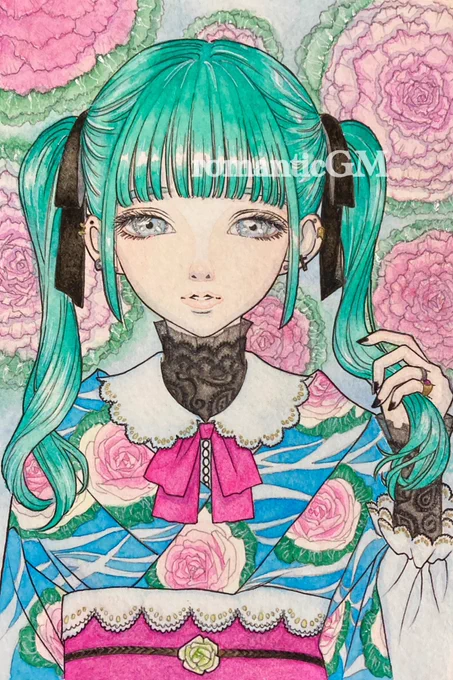 #フォロワー1万以下の神絵師発掘したい透明水彩でレトロな女の子を描くのが好きです 