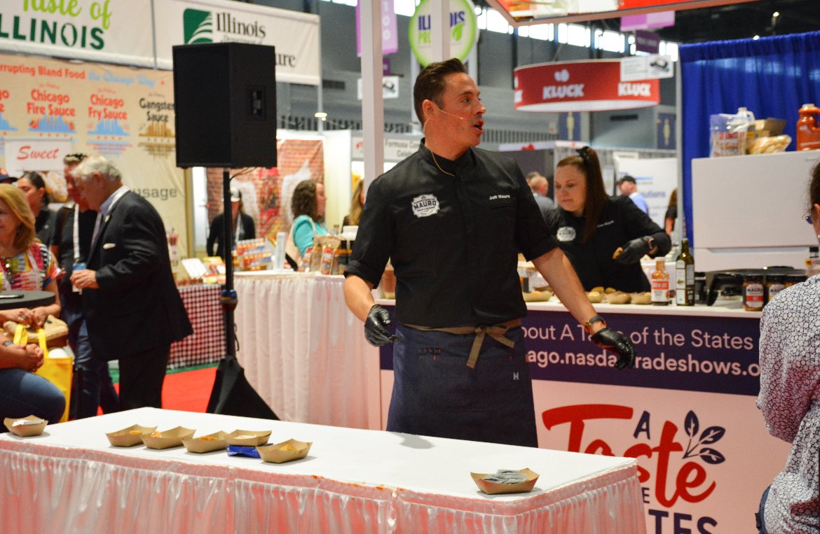 DON’T MISS OUT!
 
Celebrity chef @JeffMauro with the @FoodNetwork will be performing a chef demonstration in A Taste of the States at 12:30 on Saturday, May 18 at the @NatlRestShow!
 
All we can say is – CAN IT SANDWICH?! 🥪🙃