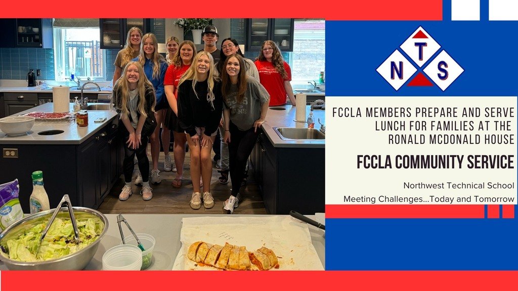 FCCLA members prepared and served lunch to families at the Ronald McDonald House. A great place to give back to the community. Thanks for thinking of others!