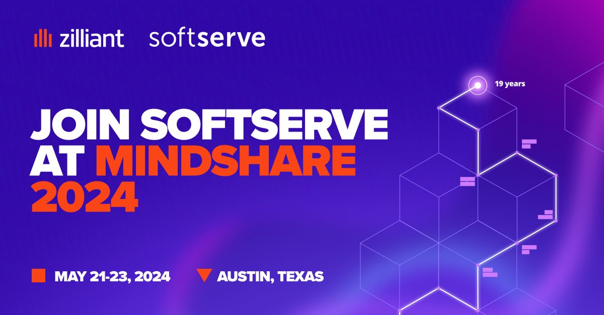 Discover the latest in price management and revenue intelligence at Zilliant MindShare 2024 in Austin, Texas. Meet the SoftServe team onsite to explore our 19-year collaboration with @zilliant, and see how our technology and expertise can speed up your digital transformation.
