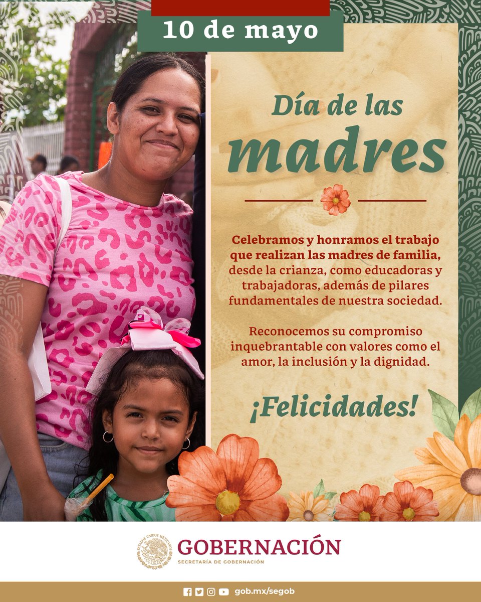 ¡Feliz Día de las Madres! Nuestro sincero reconocimiento a todas las mamás, a las que están presentes y a las que viven en nuestros recuerdos. 💜 Desde #Gobernación trabajamos para que las mujeres que así lo decidan, tengan una maternidad, libre, elegida y adulta.…