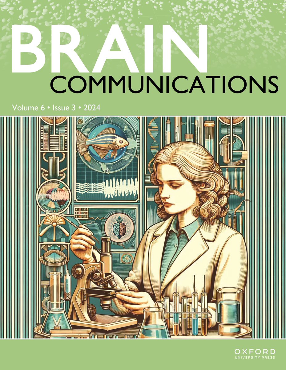 Welcome to Volume 6, Issue 3 of Brain Communications! 📸 Cover image courtesy Whyte-Fagundes et al. shorturl.at/ntDF5. It highlights the synergy between #artificalintelligence tools and human creativity in advancing scientific progress.