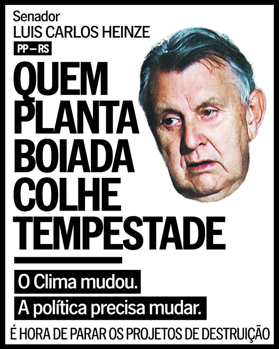 O Clima mudou. Até quando teremos políticos que não mudam? 

A inação e o negacionismo geram devastação e morte. A mudança no Congresso é urgente!

 #SOSRS #EmergenciaClimatica