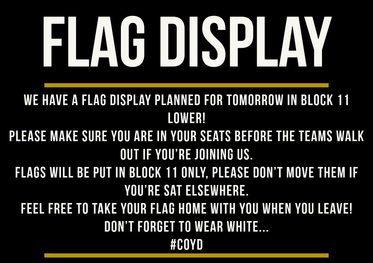Every seat in Block 11 Lower will have a flag on it tomorrow! Full info ⬇️