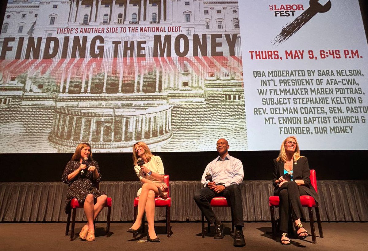 “Finding the Money” sleeper hit at DC Labor FilmFest; read more here bit.ly/3JXozdy @AFISilver @FlyingWithSara @FindingMoneyDoc @StephanieKelton