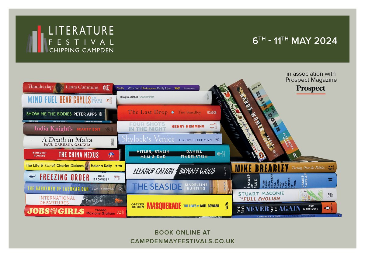 Don't miss last day of FANTASTIC week of great #writers: @TimSmedley Mike Brearley @larisamlbrown John Bowers @AlisonWeirBooks More info and booking: campdenmayfestivals.co.uk/literature/eve…