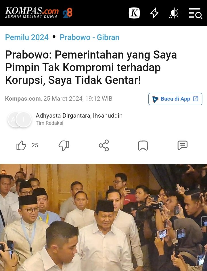 Borok Korupsi di Negeri ini sudah tidak bisa lagi diobati tapi harus diamputasi Netizen +62 tentunya akan mendukung kerja Pemerintahan @Prabowo @gibran_tweet Dengan bersikap adil & berimbang dalam Mengkritisi ataupun memberi apresiasi Pak Prabowo mengakui SOSMED BERPERAN…