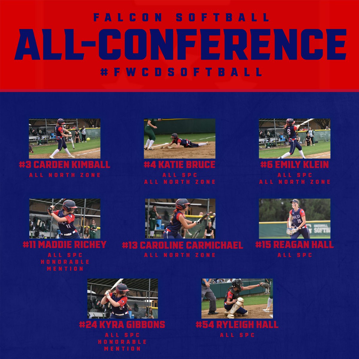 Congratulations to our All-Conference selections this season. We are so proud of you all! Go Falcons! #LEAD #FWCD #FlyHigher