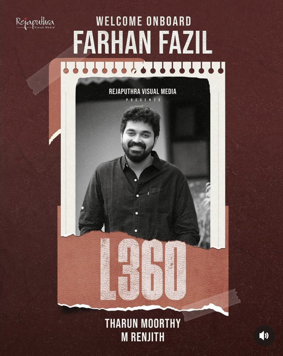 Farhan Fazil onboard for @Mohanlal 360th movie ❤️ #L360 - #Mohanlal - #Shobhana - Tharun Moorthy - Jakes Bejoy.