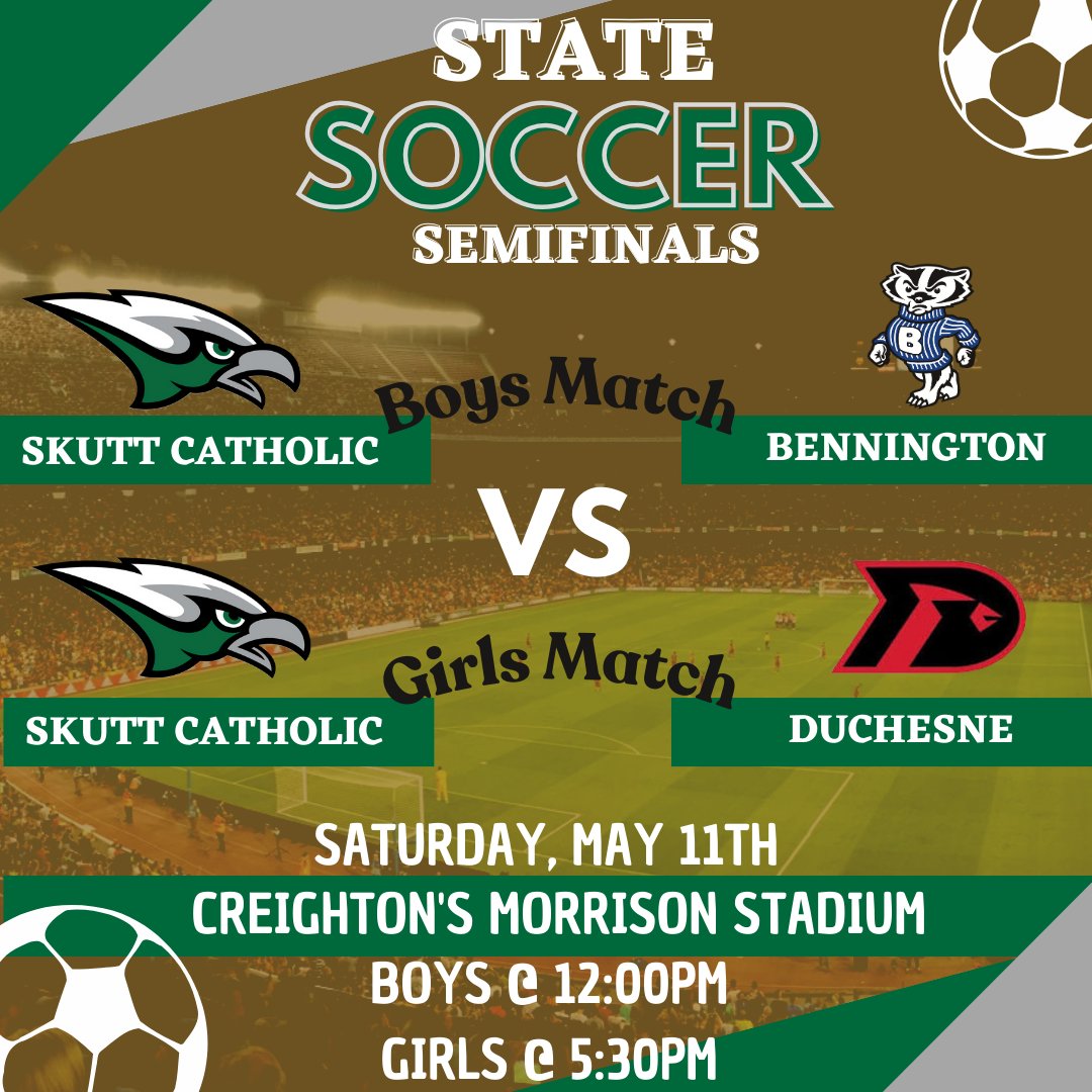 Join us, TOMORROW as @SkyHawkSoccer and @skuttsoccerfc both play in the STATE SEMIFINALS!!!