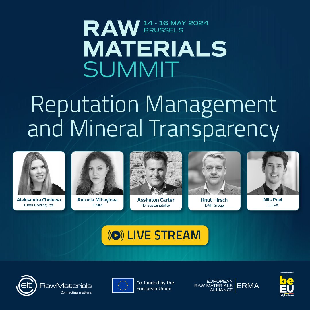EIT RawMaterials 🇪🇺 (@eitrawmaterials) on Twitter photo 🚨 Only 4 days to go for the #RMSummit2024! We're excited to announce the live stream of 3 key sessions on 15 & 16 May, focusing on the future of #rawmaterials, #sustainability, & responsible sourcing.
For details & access to the live stream, visit eitrmsummit.com. 🚨 Only 4 days to go for the #RMSummit2024! We're excited to announce the live stream of 3 key sessions on 15 & 16 May, focusing on the future of #rawmaterials, #sustainability, & responsible sourcing.
For details & access to the live stream, visit eitrmsummit.com.
