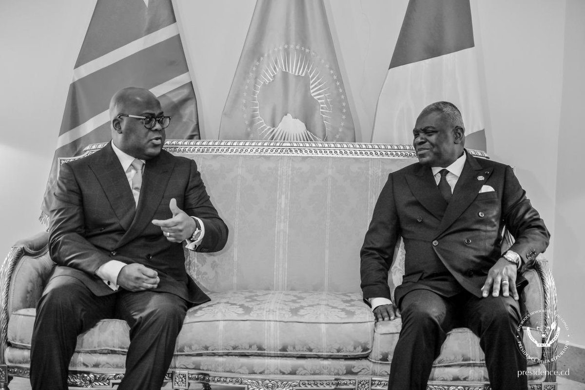 #RDC 10.05.2024|#Oyo Le Chef de l’État Félix Tshisekedi est arrivé ce vendredi dans la ville d’#Oyo, située à 400 Km de #Brazzaville, en République du #Congo, pour une visite de travail. Un tête-à-tête est prévu cet après-midi entre les Présidents Tshisekedi et @SassouNGuesso_ .