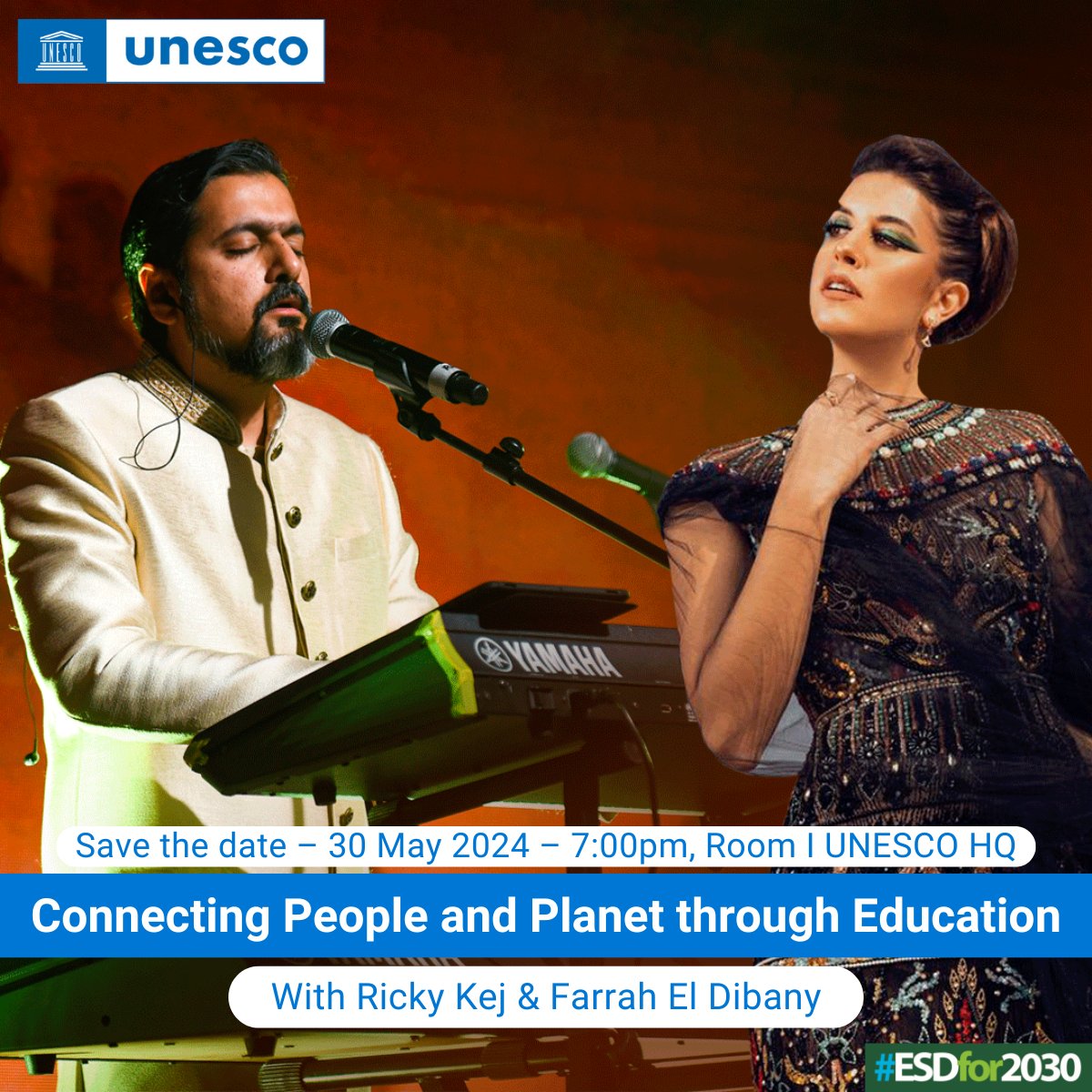 IUCN CEC (@iucn_cec) on Twitter photo On the occasion of #WorldEnvironmentDay on May 30th, <a href="/UNESCO/">UNESCO 🏛️ #Education #Sciences #Culture 🇺🇳</a>, in partnership with renowned performers <a href="/farrah_diba2/">farrah el dibany</a> and <a href="/rickykej/">Ricky Kej</a> , is organizing an event Connecting People and Planet through Education at UNESCO in Paris and online.
Register here: lnkd.in/eKBVhrnn On the occasion of #WorldEnvironmentDay on May 30th, <a href="/UNESCO/">UNESCO 🏛️ #Education #Sciences #Culture 🇺🇳</a>, in partnership with renowned performers <a href="/farrah_diba2/">farrah el dibany</a> and <a href="/rickykej/">Ricky Kej</a> , is organizing an event Connecting People and Planet through Education at UNESCO in Paris and online.
Register here: lnkd.in/eKBVhrnn