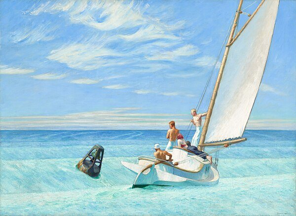 'Ground Swell' by Edward Hopper, 1939. Currently located at the National Gallery of Art in Washington, D.C. #OGC #artdetective #artcrime #arttheft #lootedartifacts #antiquitiestrafficking #art #paintingoftheday