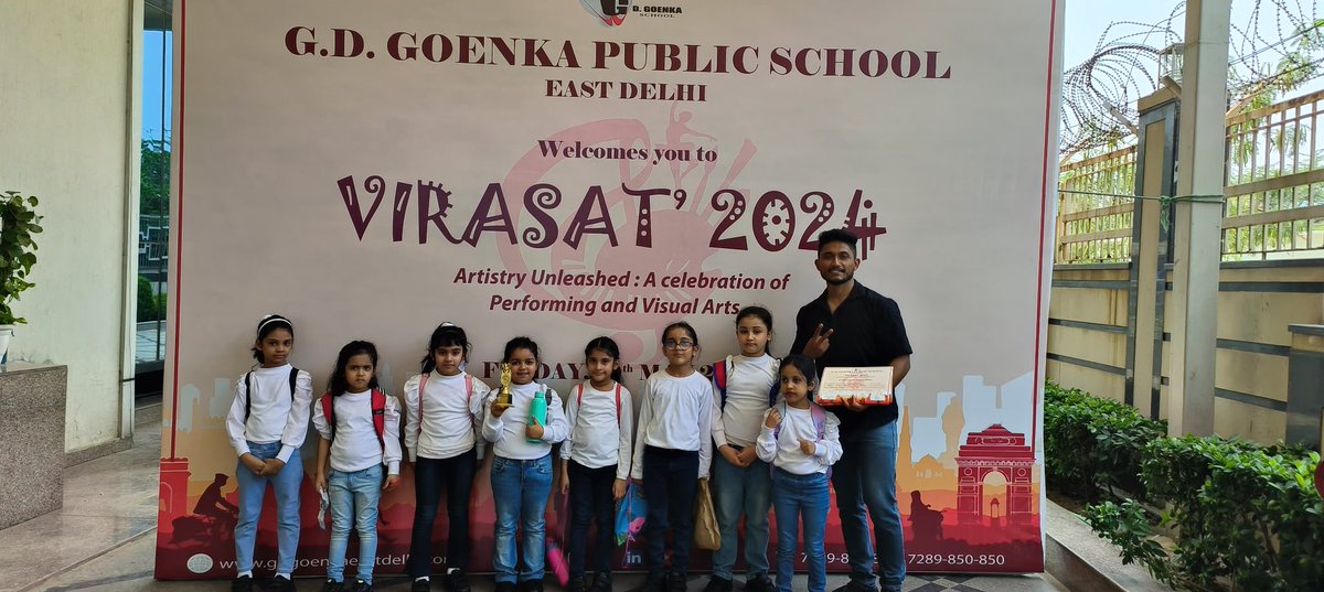 Iamankitlall's tweet photo. Thrilled to share that my Grade 1-2 kids snagged second prize in an Interschool competition in GD Goenka, Esst! 🏆 Such a proud moment and an amazing experience for them. #Proudteachers #InterschoolCompetition #SecondPrize @ashokkp @y_sanjay @pntduggal @ShandilyaPooja https://t.co/AFsxWZO1mA