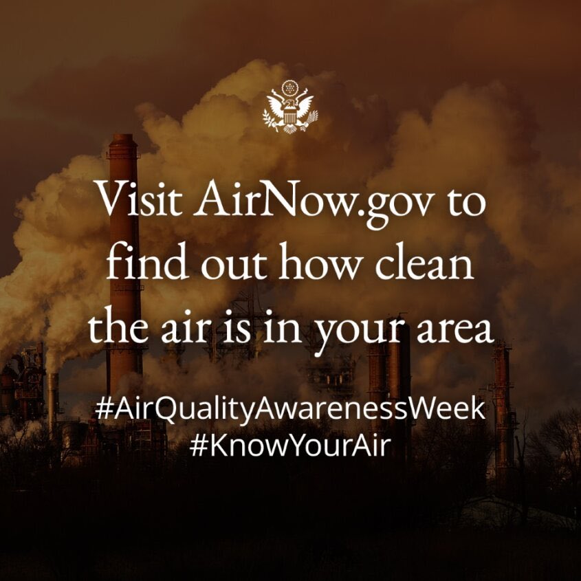 The U.S. @EPA created Air Quality Awareness Week (AQAW) to raise awareness about the importance of air quality and the negative impacts of air pollution on human health, economies, and the environment. #AQAW2024