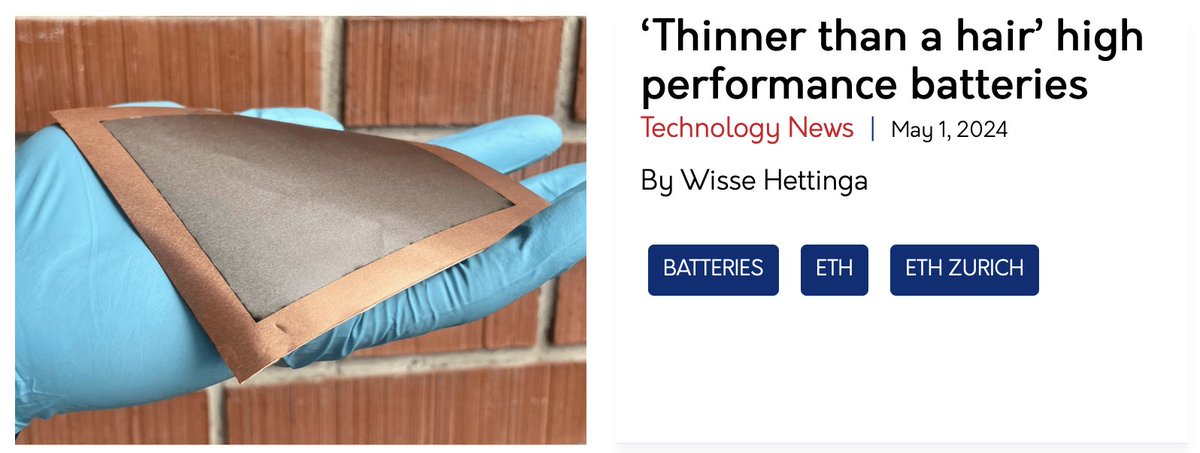 Batteries: In a world threatened by climate change, they are both our savior and our Achilles' Heel. This innovation from @BTRY_AG and 8inks would solve some current issues, and it's scalable. From @eeNewsEurope: eenewseurope.com/en/thinner-tha…