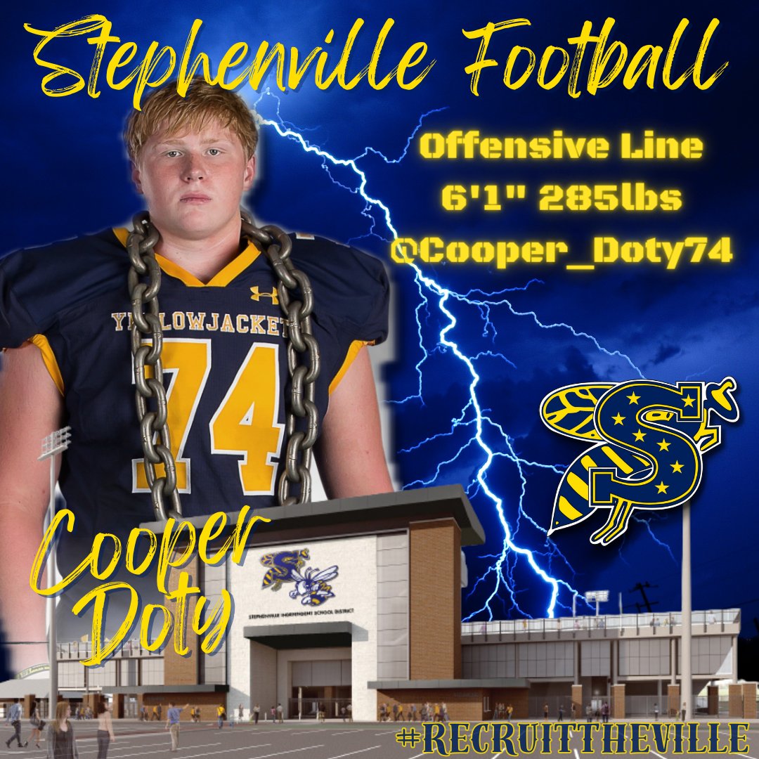 Coach Clancey Kilcoyne (@coachkilcoyne) on Twitter photo The lone Freshman on Varsity last year, <a href="/Cooper_Doty74/">Cooper Doty</a> had an amazing year for <a href="/SvilleYJFB/">StephenvilleFootball</a> in 2023. Check it out!
- First Team All-District
- STRONG in the weight room
HUDL Link:
hudl.com/v/2NrU76 The lone Freshman on Varsity last year, <a href="/Cooper_Doty74/">Cooper Doty</a> had an amazing year for <a href="/SvilleYJFB/">StephenvilleFootball</a> in 2023. Check it out!
- First Team All-District
- STRONG in the weight room
HUDL Link:
hudl.com/v/2NrU76