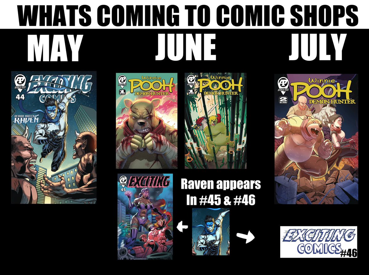 Friendly reminder! I've got TWO books coming out each month until September (Then it's just DHR for however long AP carries it.) There is still time to pre-order Winnie the Pooh Demon Hunter #2 before the cut off! Keep telling your friends and family and grab a copy!