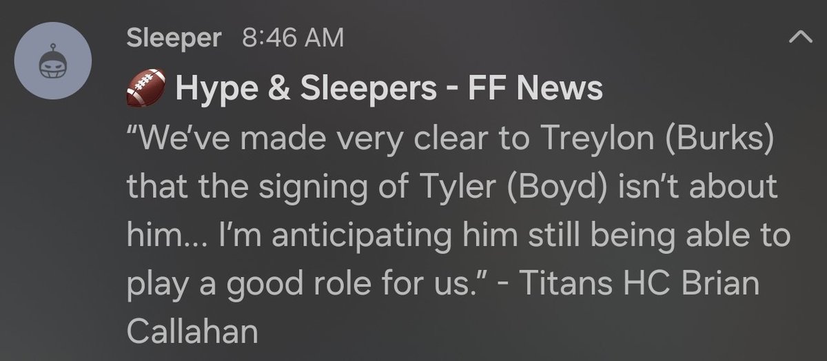 desmenhoward's tweet photo. Callahan keeps winning me over. Making sure the players know he isn't pushing them out. Hopefully he had this same talk with Tyjae though, lol. 

#Titans https://t.co/veDiVgfxFP