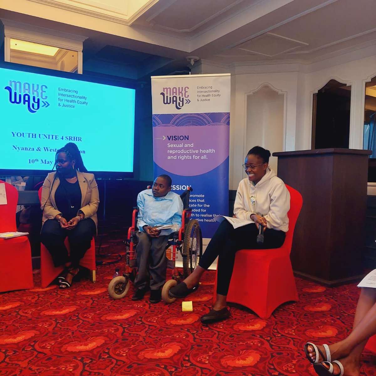 We are proud of our staff, @oduor_Py, for boldly taking part as a panelist in the 'Youth Unite 4 SRHR' meeting convened by Make Way Program, bringing together youth champions from Nyanza and Western regions to share experiences and strategies in SRHR advocacy. @Power2YouthKe