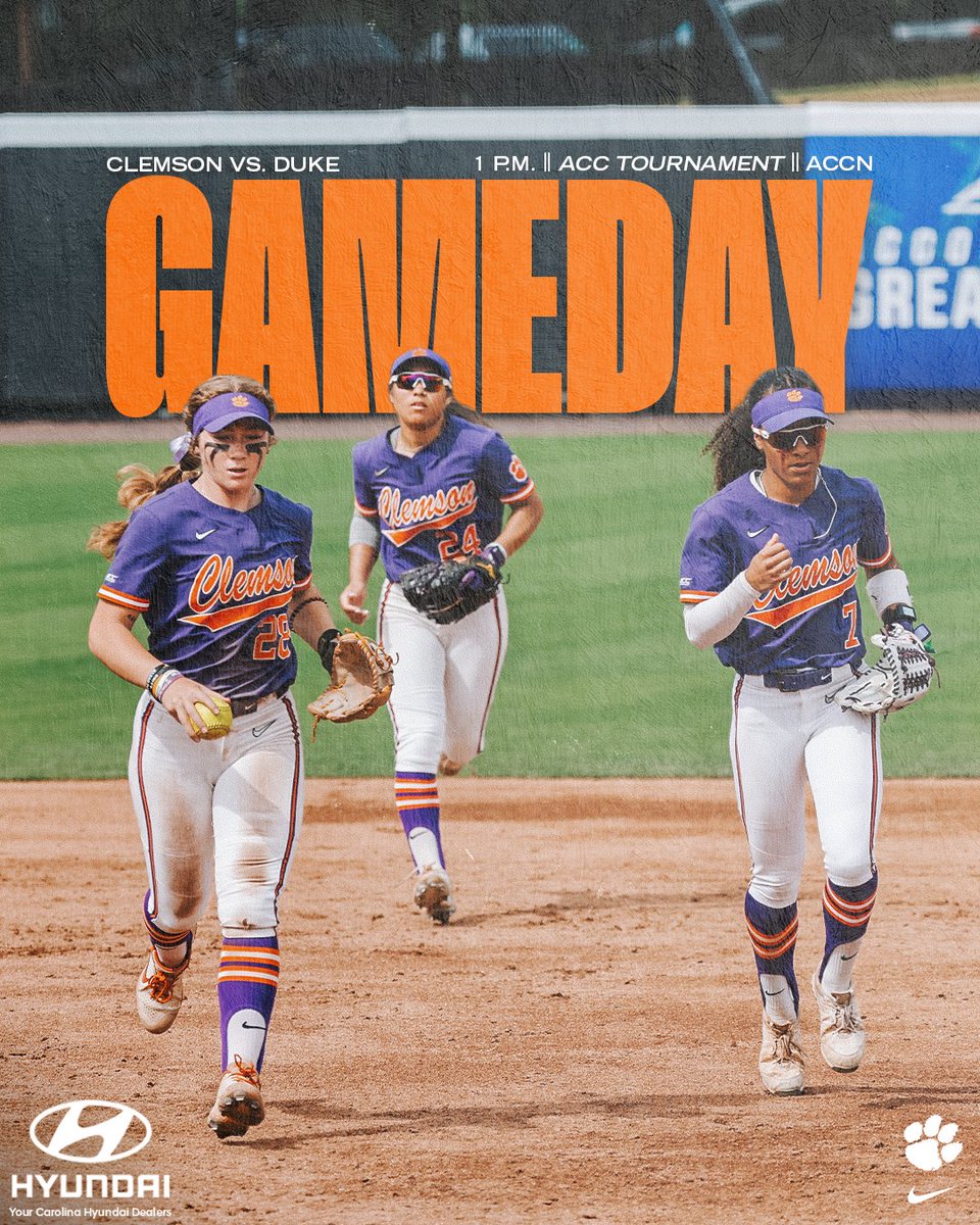 A spot in @theACC Championship game is on the line for @clemsonsoftball today! 🧡🥎 #GoTigers || @Hyundai
