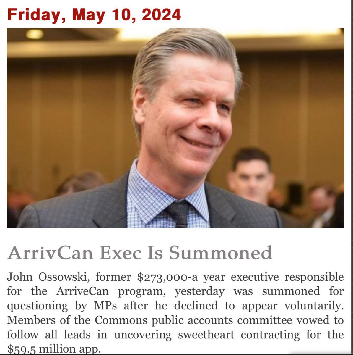 BREAKING 

ArriveScam Exec, with a hefty $273,000 salary, is set to testify before committee. 

How did an $80K app balloon into a $60M taxpayer nightmare? 

It's not just bureaucratic mismanagement; it's a stark reminder of Liberal fiscal irresponsibility.

Follow for updates.