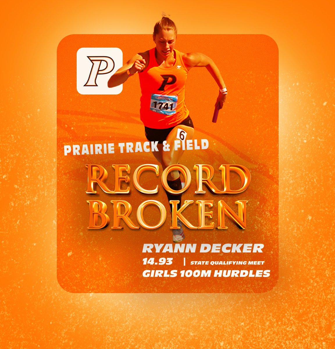 CRPrairieTrack's tweet photo. 𝐓𝐰𝐨 𝐦𝐨𝐫𝐞 𝐬𝐜𝐡𝐨𝐨𝐥 𝐫𝐞𝐜𝐨𝐫𝐝𝐬 𝐠𝐨 𝐝𝐨𝐰𝐧!

Ryann Decker runs the first sub 15 girls hurdle race in program history and lowers her SR to 14.93!

Boys 4x200 runs 1:28.23 to take .2 seconds off the previous record!

Congrats P-Hawks! https://t.co/51qwyrJeZW
