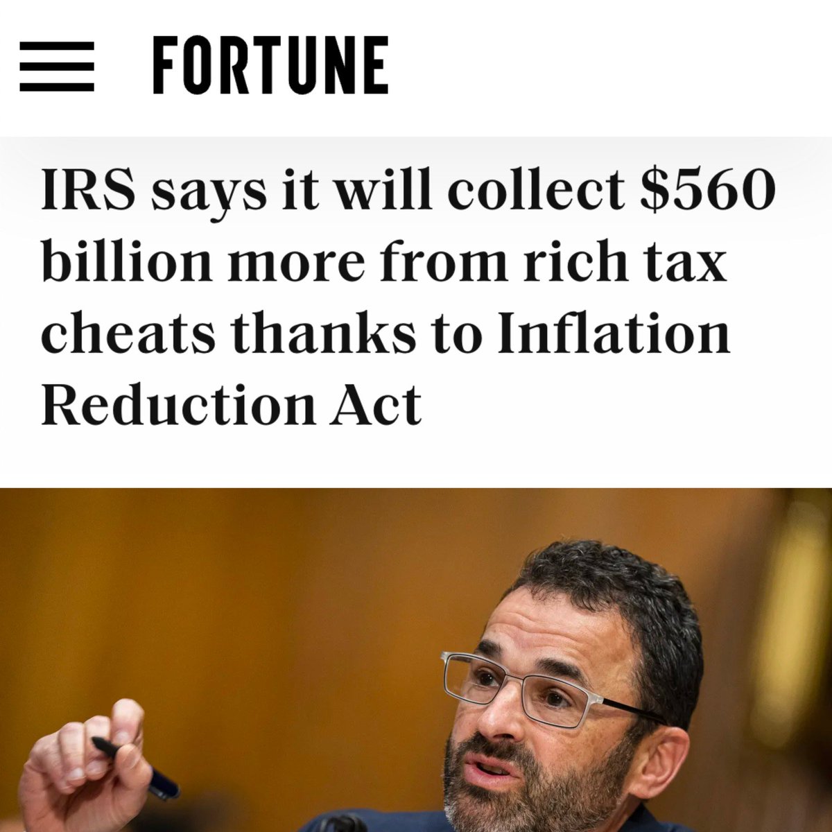 The IRS is poised to collect over half a trillion dollars from rich tax cheats thanks to a law passed by Democrats. Every single republican in Congress voted against stopping millionaire tax crooks and republicans want to help them keep stealing from you.
