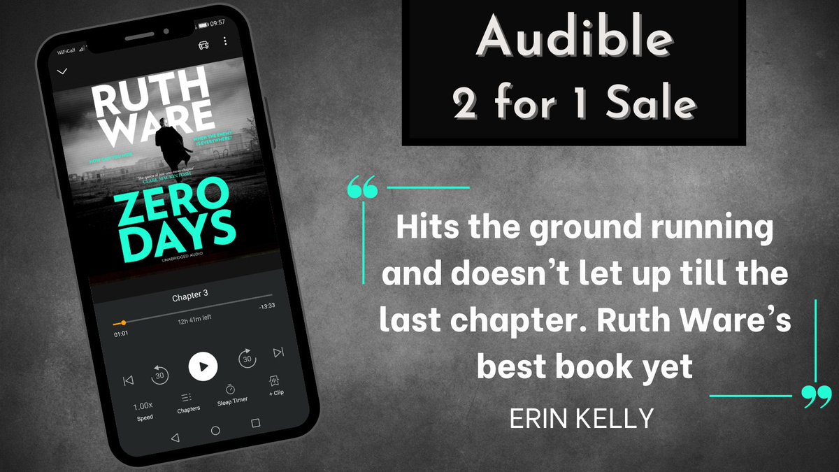 ‘A pulse-pounding opening launches you into a cat and mouse game of deadly intrigue.’ DAVID BALDACCI Listen to the gripping adrenaline-fueled thriller #ZeroDays by @RuthWareWriter now in @audibleuk's 2 for 1 Sale! adbl.co/3JKSGEB