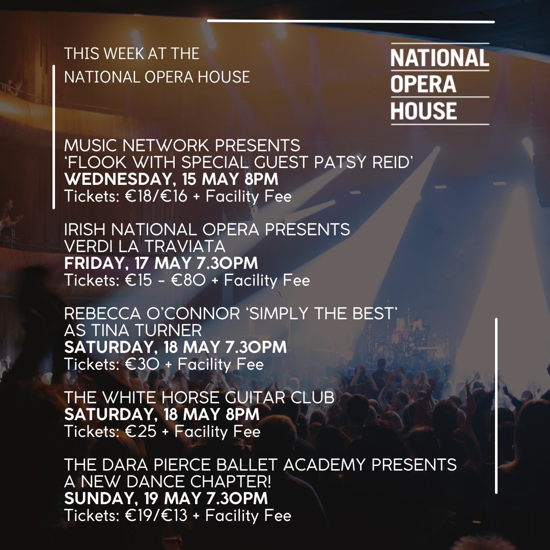 What a week we have in store at the National Opera House. 😊 Find out more at nationaloperahouse.ie