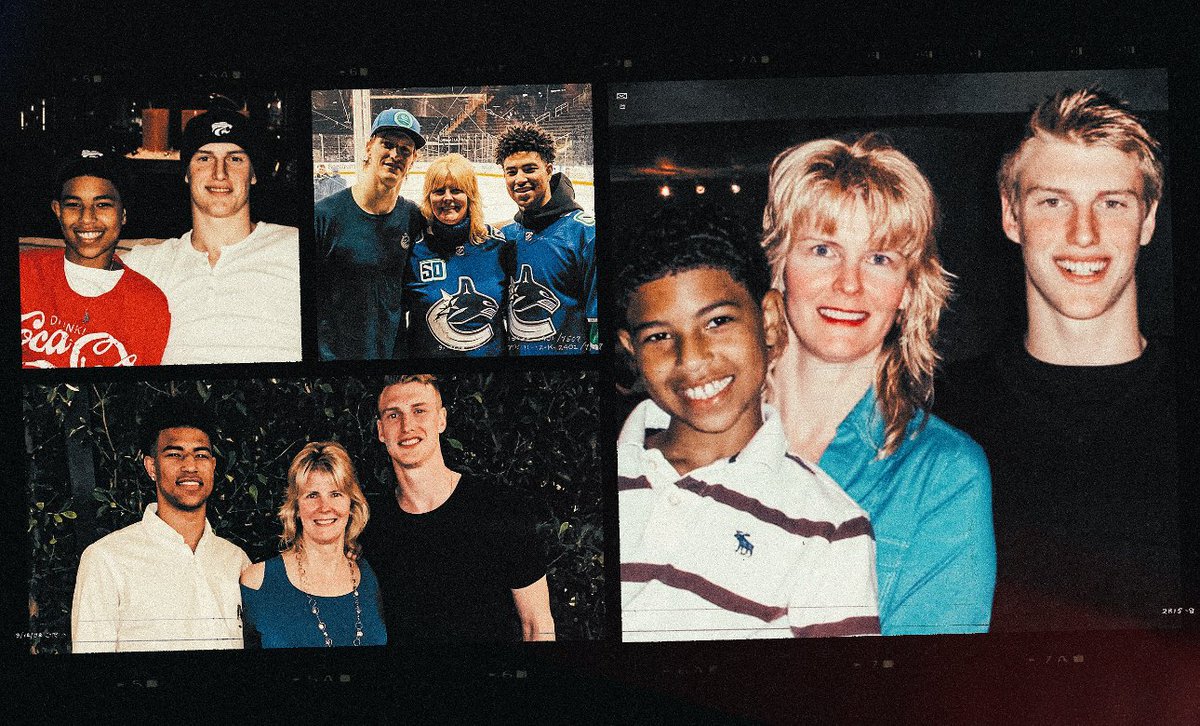 The Pistons’ Quentin Grimes and the Canucks’ Tyler Myers grew up a country apart. There’s a 10-year age gap. They come from different cultural backgrounds. Yet, they’re the only NBA-NHL brother tandem ever. A Mother’s Day story from me and @m_bultman theathletic.com/5475246/2024/0…