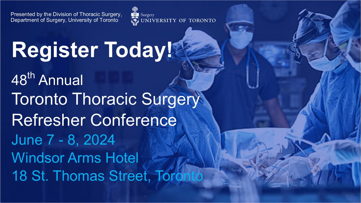 Save your spot before early rates expire on May 17, 2024! bit.ly/ThoracicSurger…