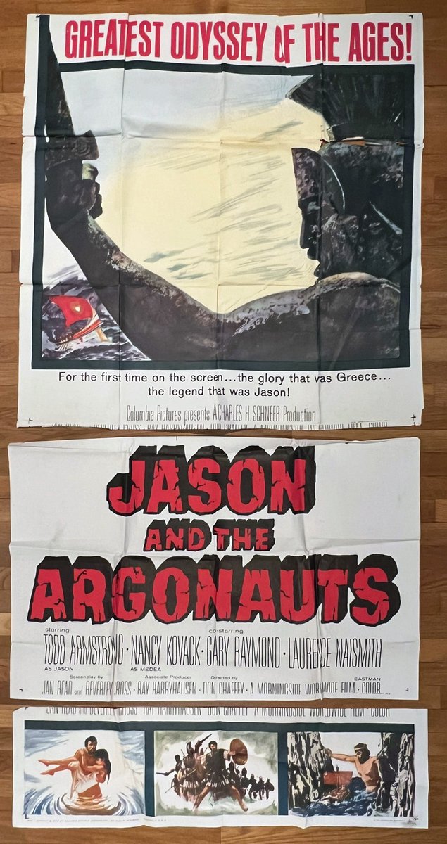 Original Jason And The Argonauts (1963) movie poster in fair condition for $75.00. Read our description! #RayHarryhausen movieart.com/jason-and-the-…