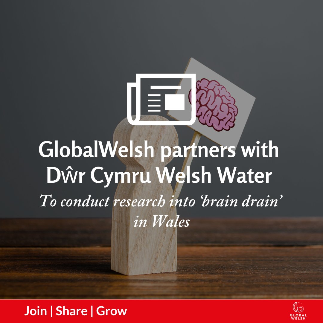 🗞 GLOBALWELSH PARTNERS WITH DWR CYMRU WELSH WATER TO CONDUCT RESEARCH INTO 'BRAIN DRAIN' IN WALES 🗞

We have partnered with <a href="/DwrCymru/">Welsh Water</a> to conduct research into ‘brain drain’ in Wales.

Read the full announcement here &gt;&gt; bit.ly/3UTeLas

#BrainDrain #WelshDiaspora