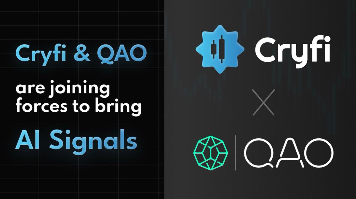 🚀 📰Exciting news! QAO🌐 is thrilled to announce partnership with <a href="/Cryfi_app_/">Cryfi</a> ! 
Now enabling seamless signal access from our AI models and empowering our users to rebalance their smart indexes with Cryfi signal providers within QAO Dapp. 

Try Cryfi now: cryfi.app