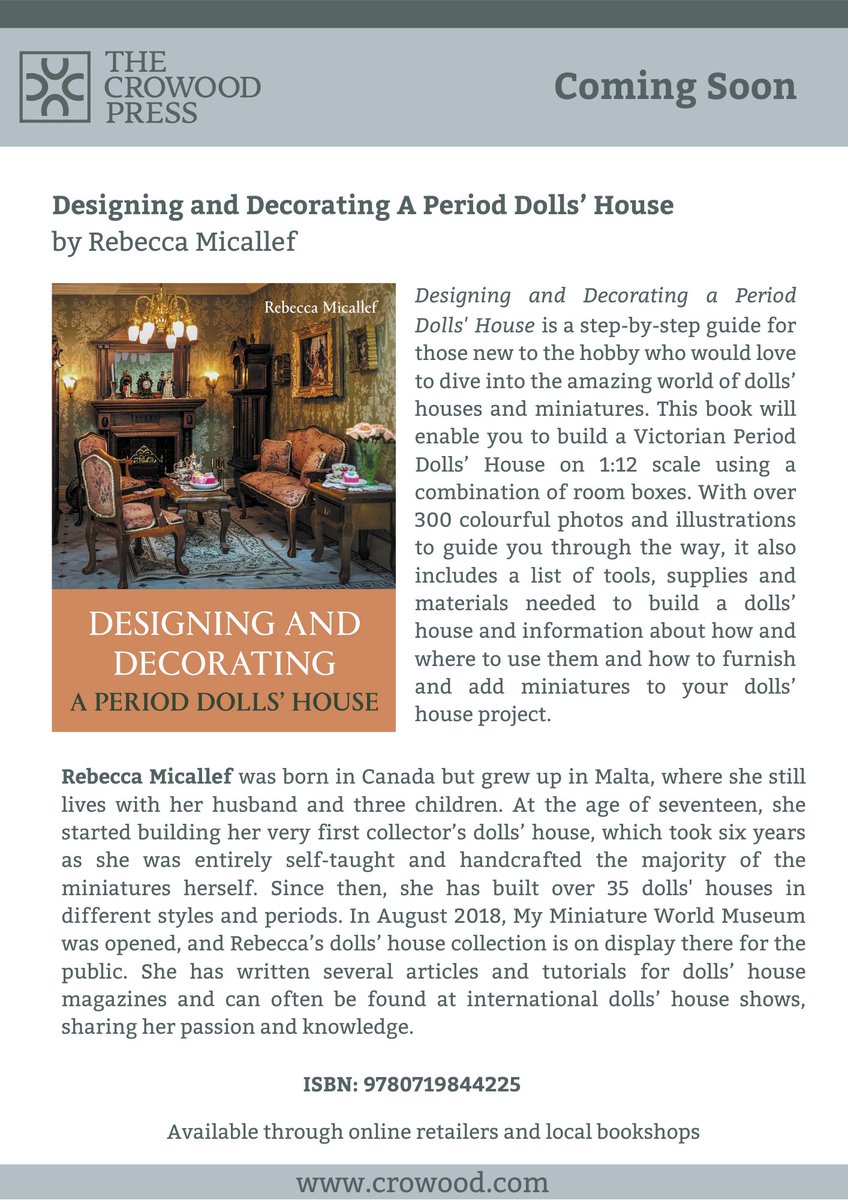 The countdown begins! A week today. My forthcoming book 'Designing and Decorating a Period Dolls' House' will be promoted at the Kensington Summer Dollshouse Festival in London. Make sure to say hello.

#dollshouse #miniatures #miniaturist #PROMOTION #forthecommunity #comingsoon