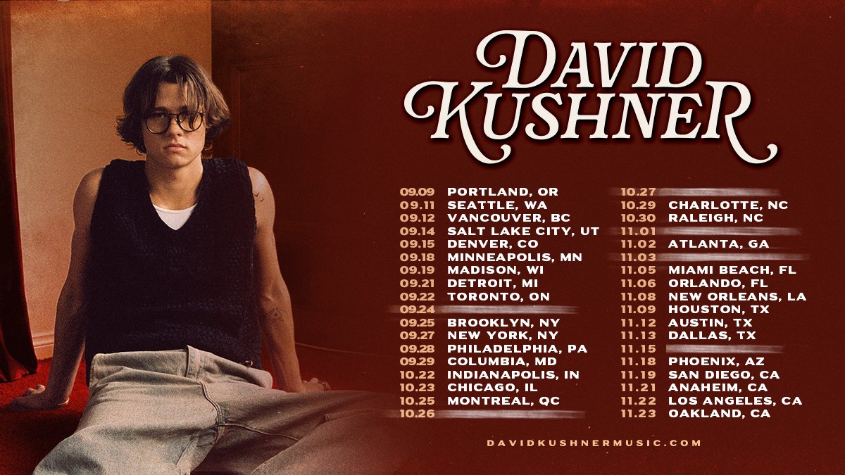 Don’t miss @davidkushner_ when he comes to a city near you! Tickets go on sale Friday, May 17th at 10am local: livemu.sc/3wqZPal