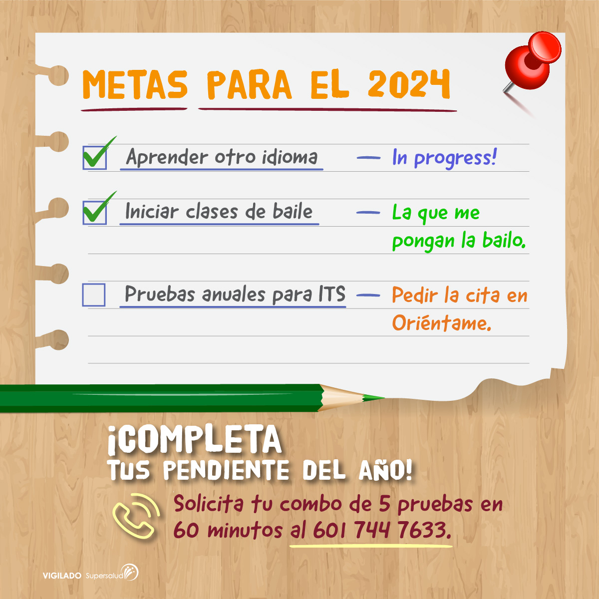 Orientame's tweet photo. Chulea esa meta de inicio de año y hazte 5 pruebas en una sola visita. ✅ Este servicio está disponible en nuestras 12 sedes. Solicita tu cita al 601 744 7633 o a través del chat de WhatsApp +57 322 819 8872. 📱
#pruebasits #deteccion #oriéntameparadecidir https://t.co/RJK58cyJ9D