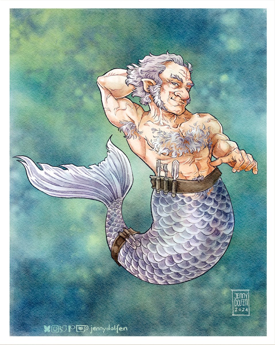 #MerMay Chetney, Mer-wer-gnome. You're very welcome and I'm terribly sorry. 😂 Also for the jacked old men I had to googlefor reference . 
#criticalrolefanart