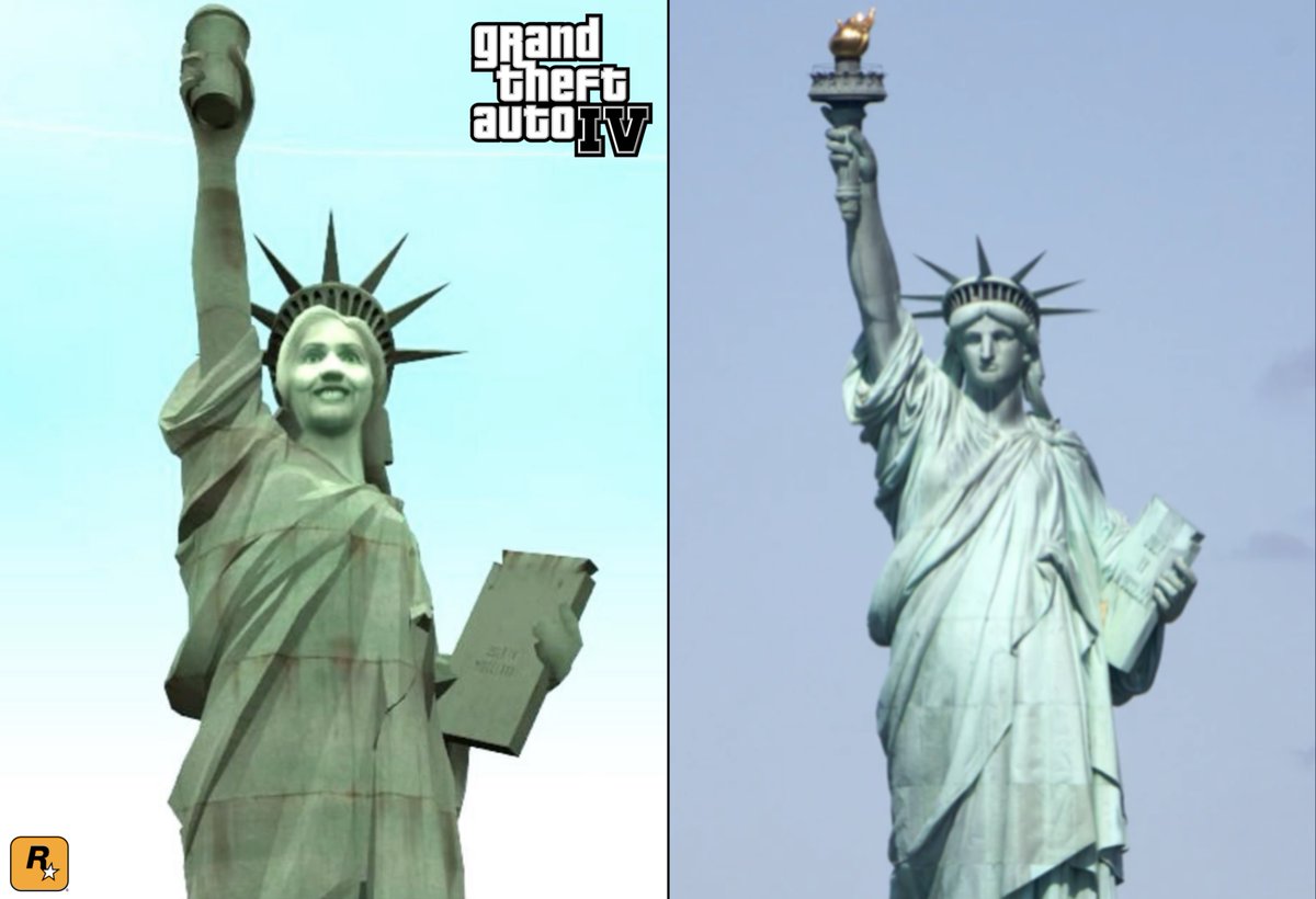 3 years later, R* released GTAIV featuring a parody of the Statue of Liberty called the Statue of Happiness holding a cup of coffee instead of a torch as a reference to the ‘Hot Coffee’ controversy.